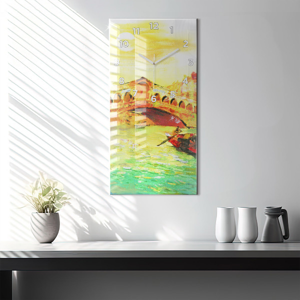 Vertical wall clock Venice Rialto Bridge