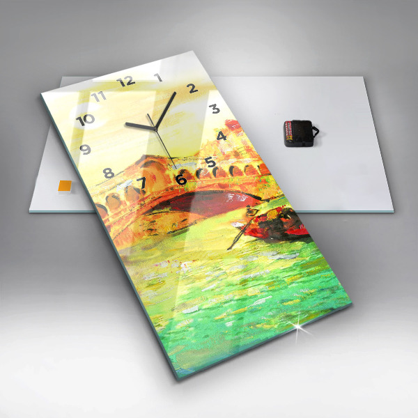 Vertical wall clock Venice Rialto Bridge