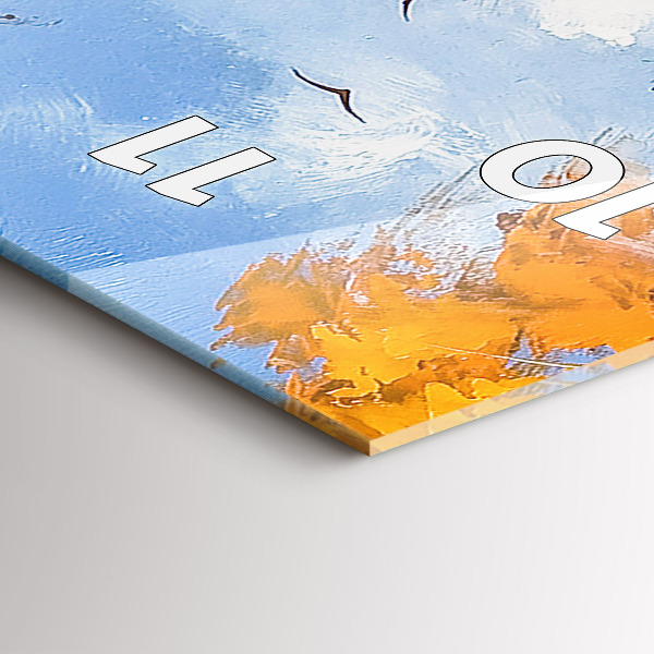 Vertical wall clock Autumn landscape with a river