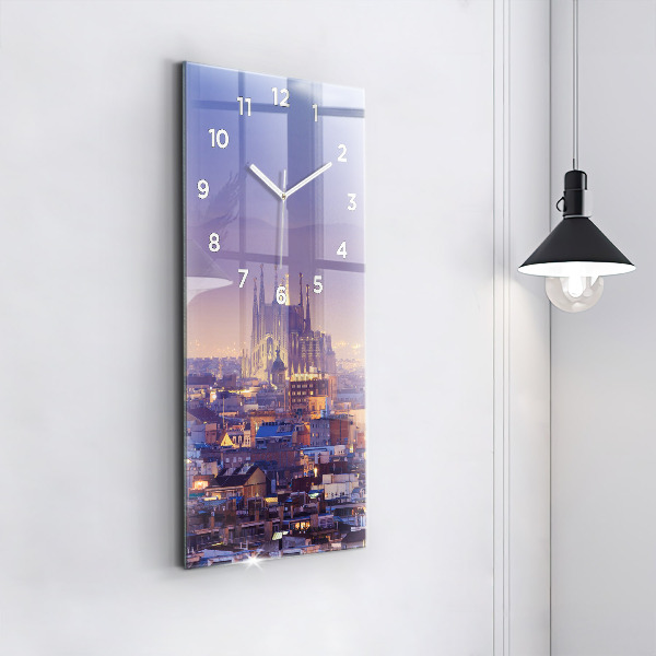 Vertical wall clock View of Barcelona
