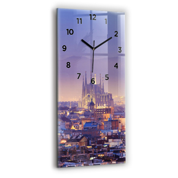 Vertical wall clock View of Barcelona