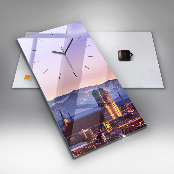 Vertical wall clock German Alps Munich