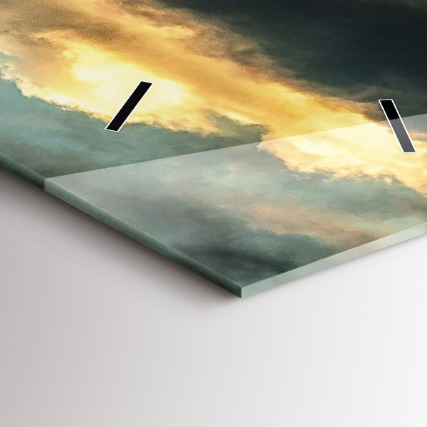 Vertical wall clock Balloon flight in the clouds