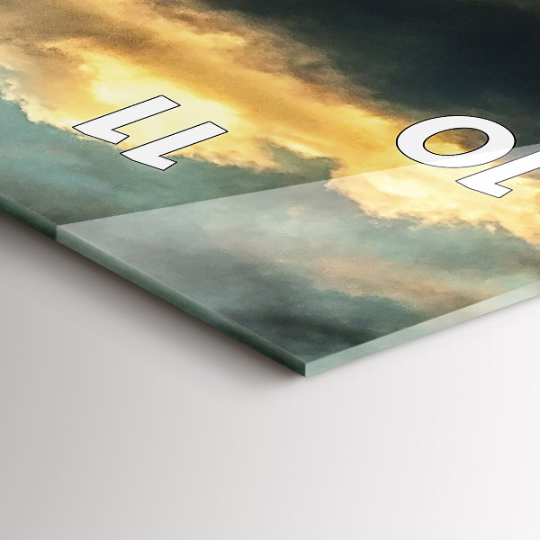 Vertical wall clock Balloon flight in the clouds