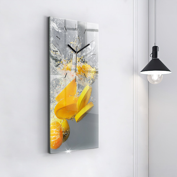 Vertical wall clock Citrus in water