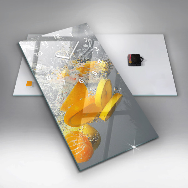 Vertical wall clock Citrus in water