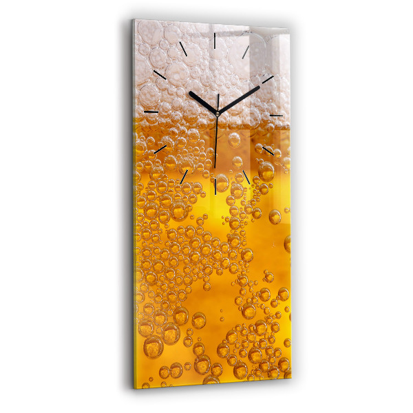 Vertical wall clock Beer with foam