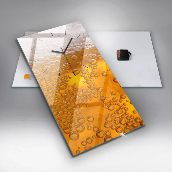 Vertical wall clock Beer with foam