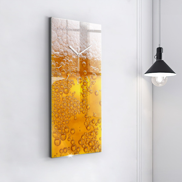 Vertical wall clock Beer with foam