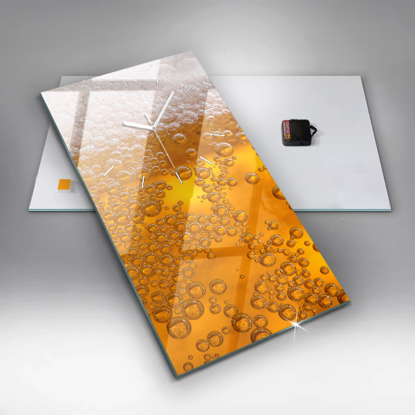 Vertical wall clock Beer with foam