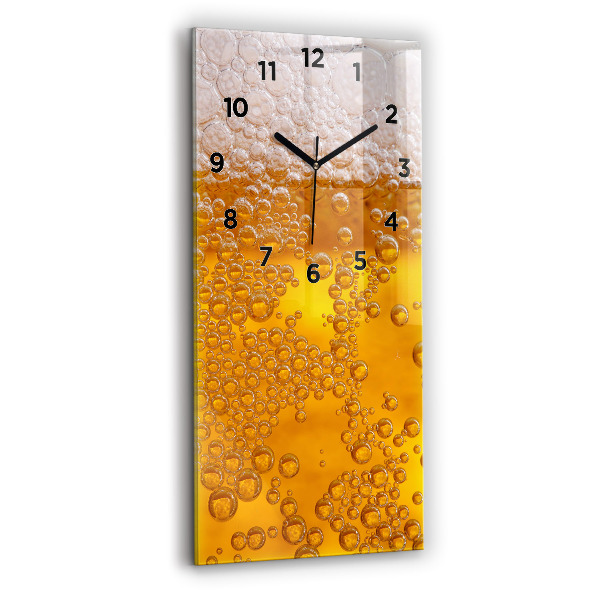 Vertical wall clock Beer with foam