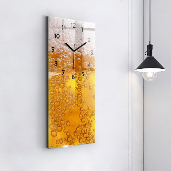 Vertical wall clock Beer with foam