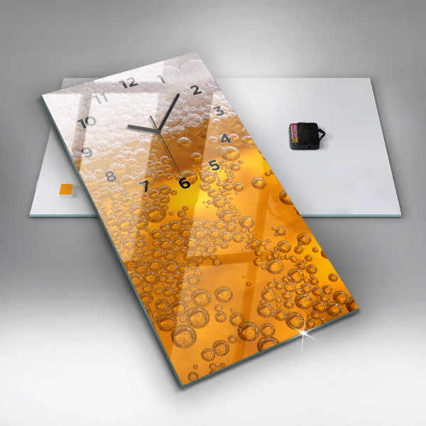 Vertical wall clock Beer with foam