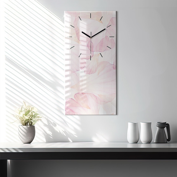 Vertical wall clock Watercolor petals