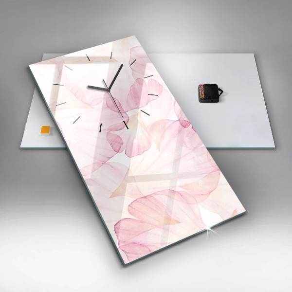 Vertical wall clock Watercolor petals