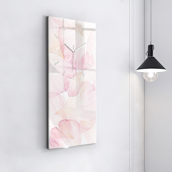 Vertical wall clock Watercolor petals