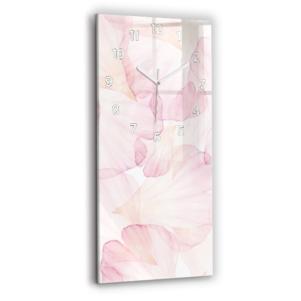 Vertical wall clock Watercolor petals