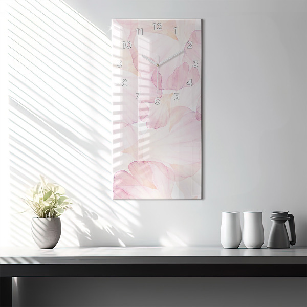 Vertical wall clock Watercolor petals