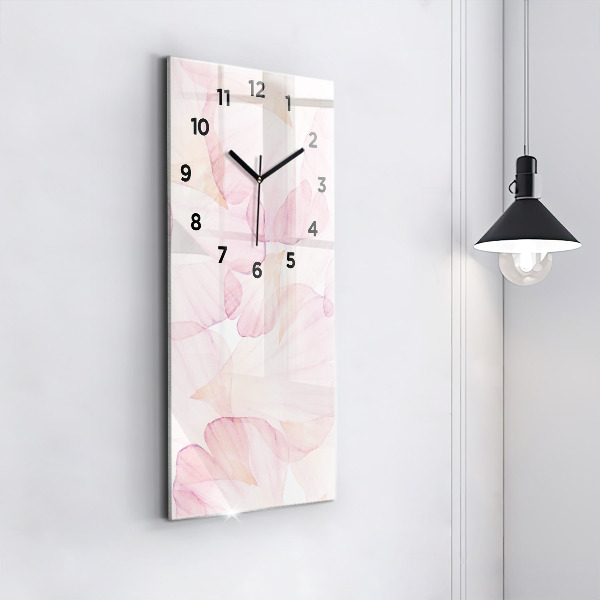 Vertical wall clock Watercolor petals
