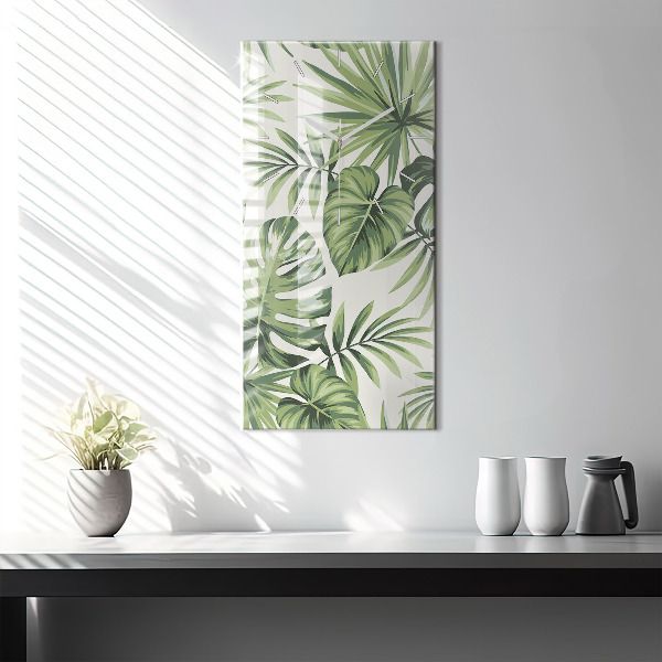 Vertical wall clock Tropical pattern