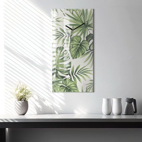 Vertical wall clock Tropical pattern