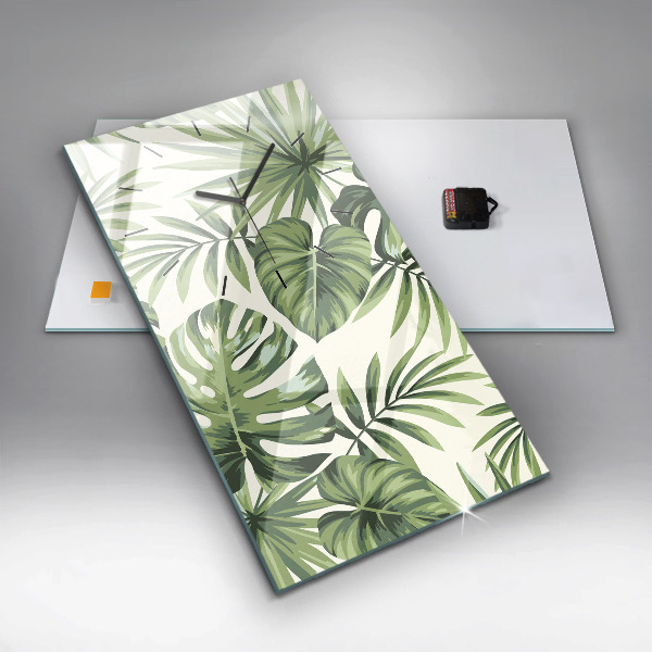 Vertical wall clock Tropical pattern