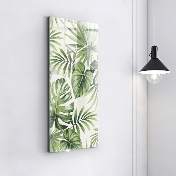 Vertical wall clock Tropical pattern