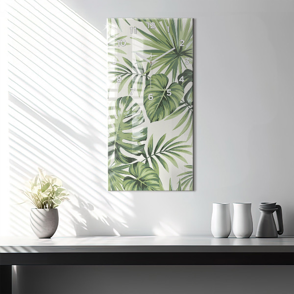 Vertical wall clock Tropical pattern
