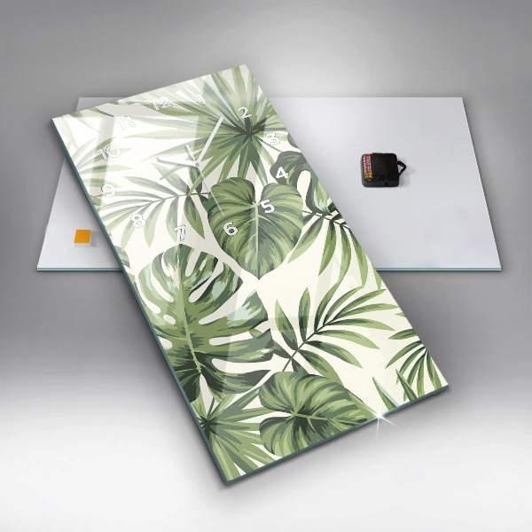 Vertical wall clock Tropical pattern