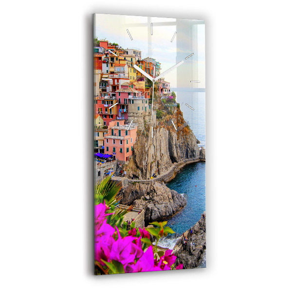 Vertical wall clock Cinque Terre Coast