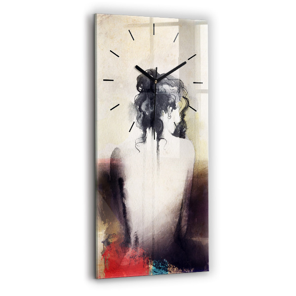 Vertical wall clock Abstract portrait of a woman