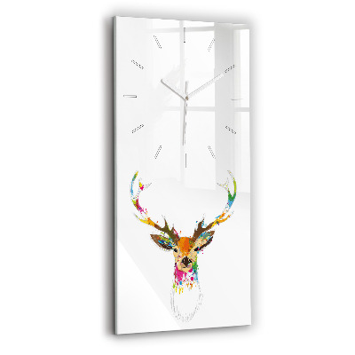 Vertical wall clock Colorful deer head