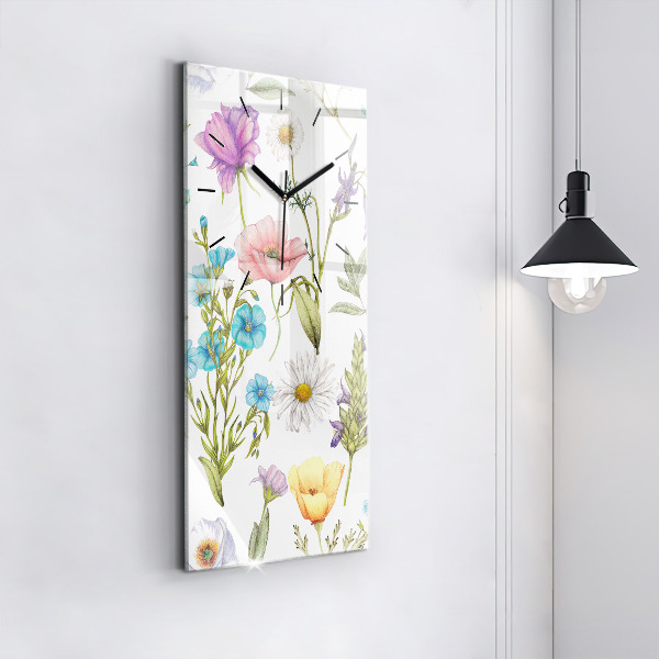 Vertical wall clock Flower Composition