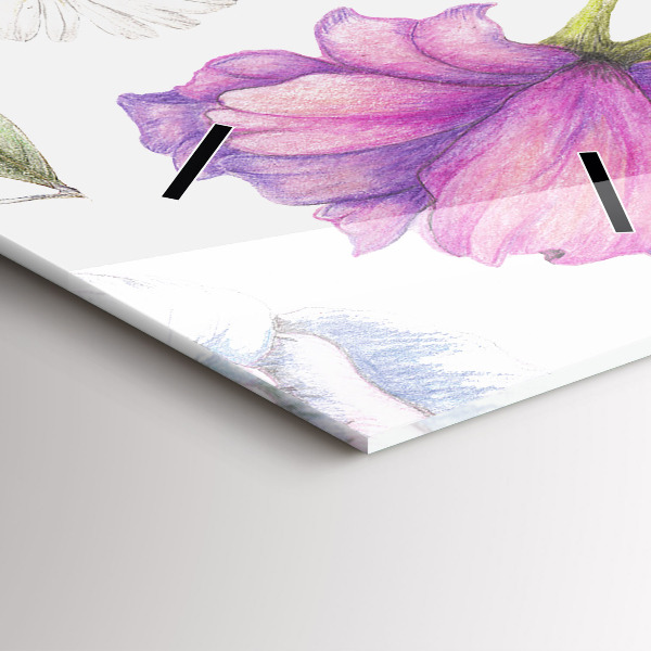 Vertical wall clock Flower Composition