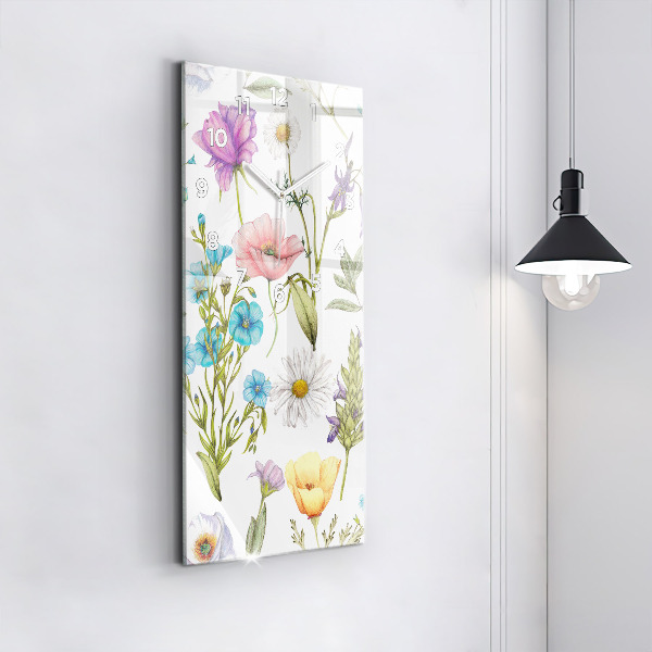 Vertical wall clock Flower Composition