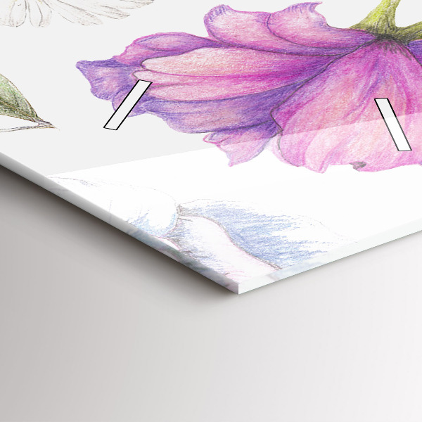 Vertical wall clock Flower Composition