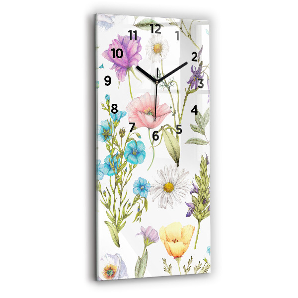Vertical wall clock Flower Composition
