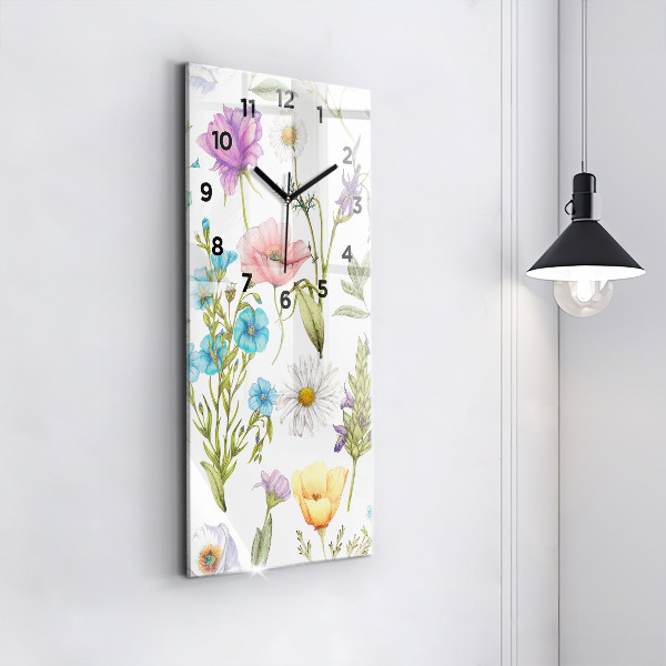 Vertical wall clock Flower Composition