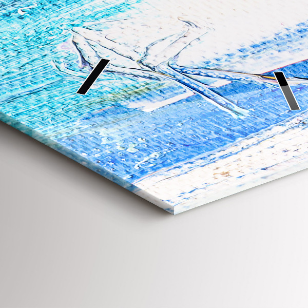 Vertical wall clock Couple in the rain