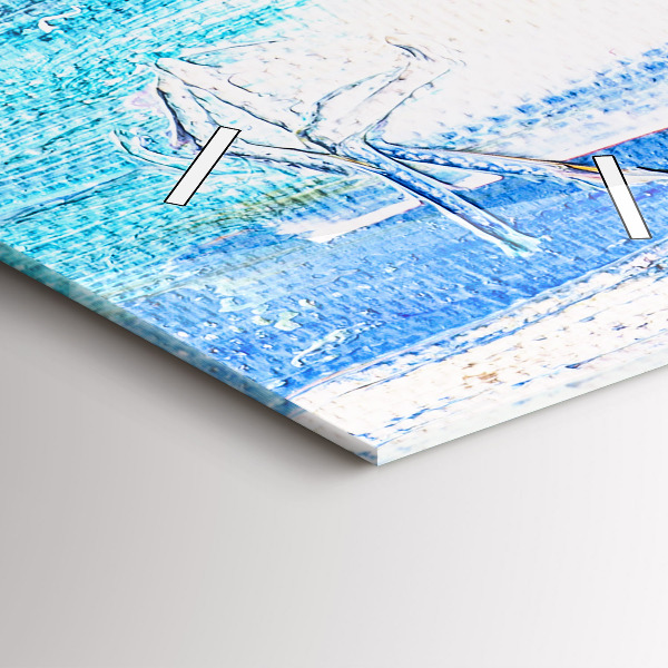 Vertical wall clock Couple in the rain