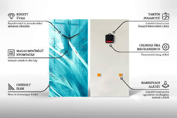 Vertical wall clock Oil composition in the forest