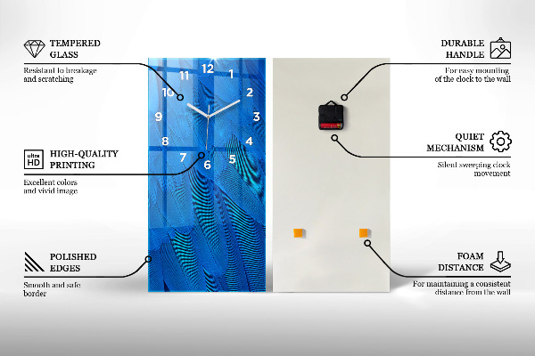 Vertical wall clock Oil composition in the forest