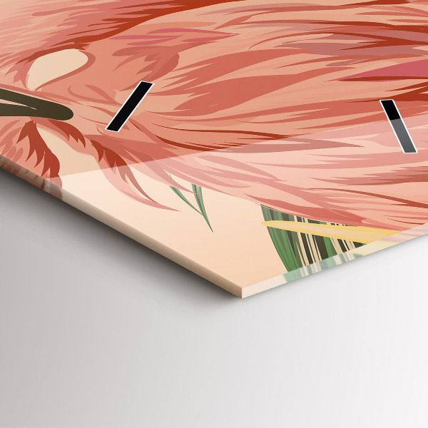 Vertical wall clock Tropical palm leaves