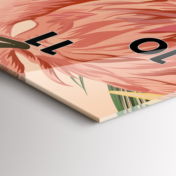 Vertical wall clock Tropical palm leaves