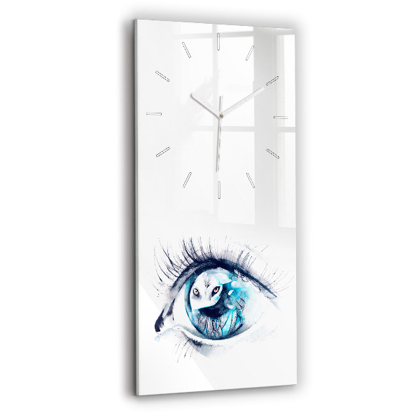 Vertical wall clock Wolf Eye Illustration