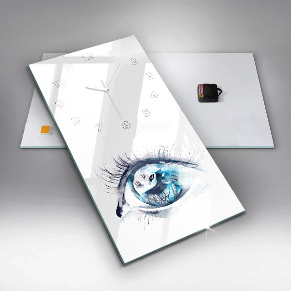 Vertical wall clock Wolf Eye Illustration