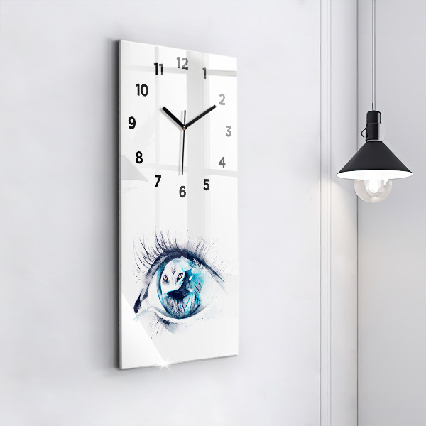 Vertical wall clock Wolf Eye Illustration