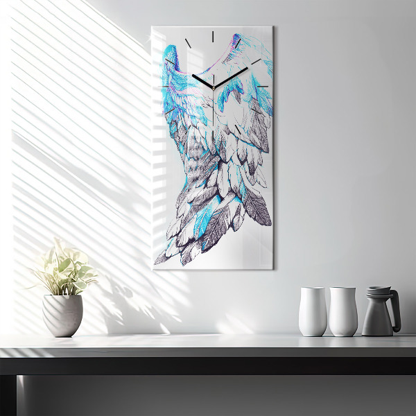 Vertical wall clock Imitation of bird wings