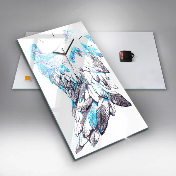 Vertical wall clock Imitation of bird wings