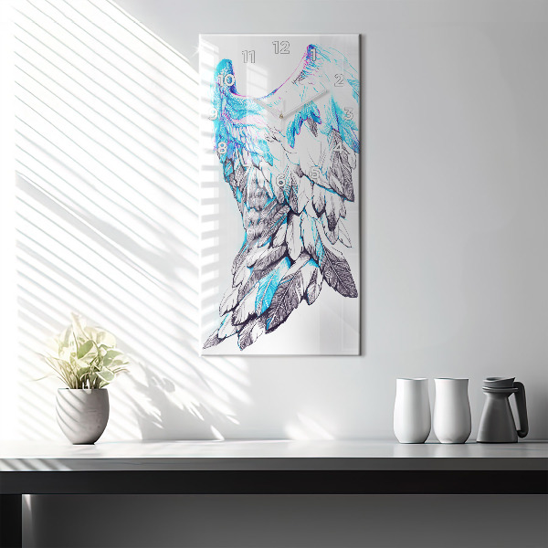 Vertical wall clock Imitation of bird wings